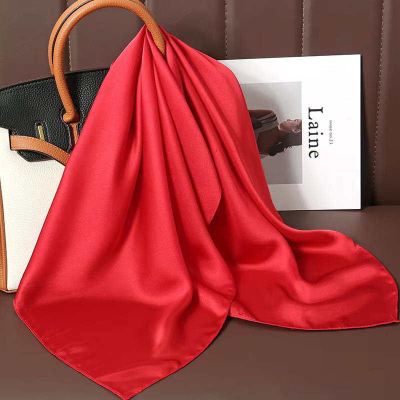Luxury Bags China - Lüks düz renk ipek kare eşarp