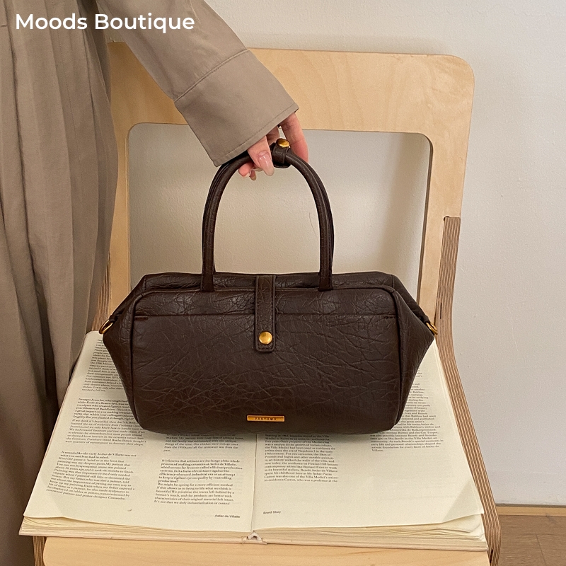 Luxury Bags Vegan - MOODS Vintage Üstten Saplı Çanta Kadınlar
