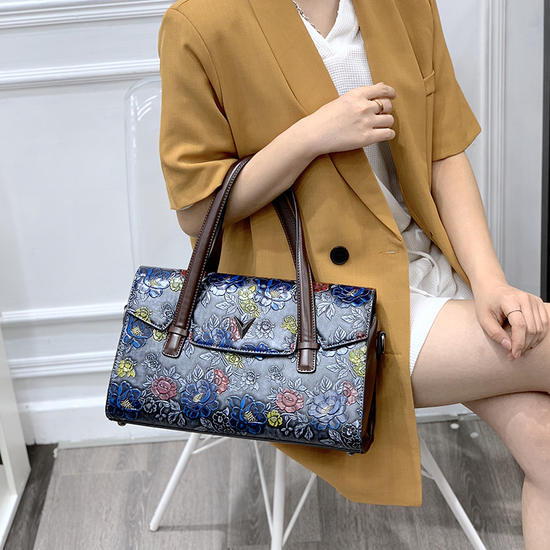 Luxury Bags Vegan - Vintage 3D Kabartmalı Çiçek Çanta Kadınlar