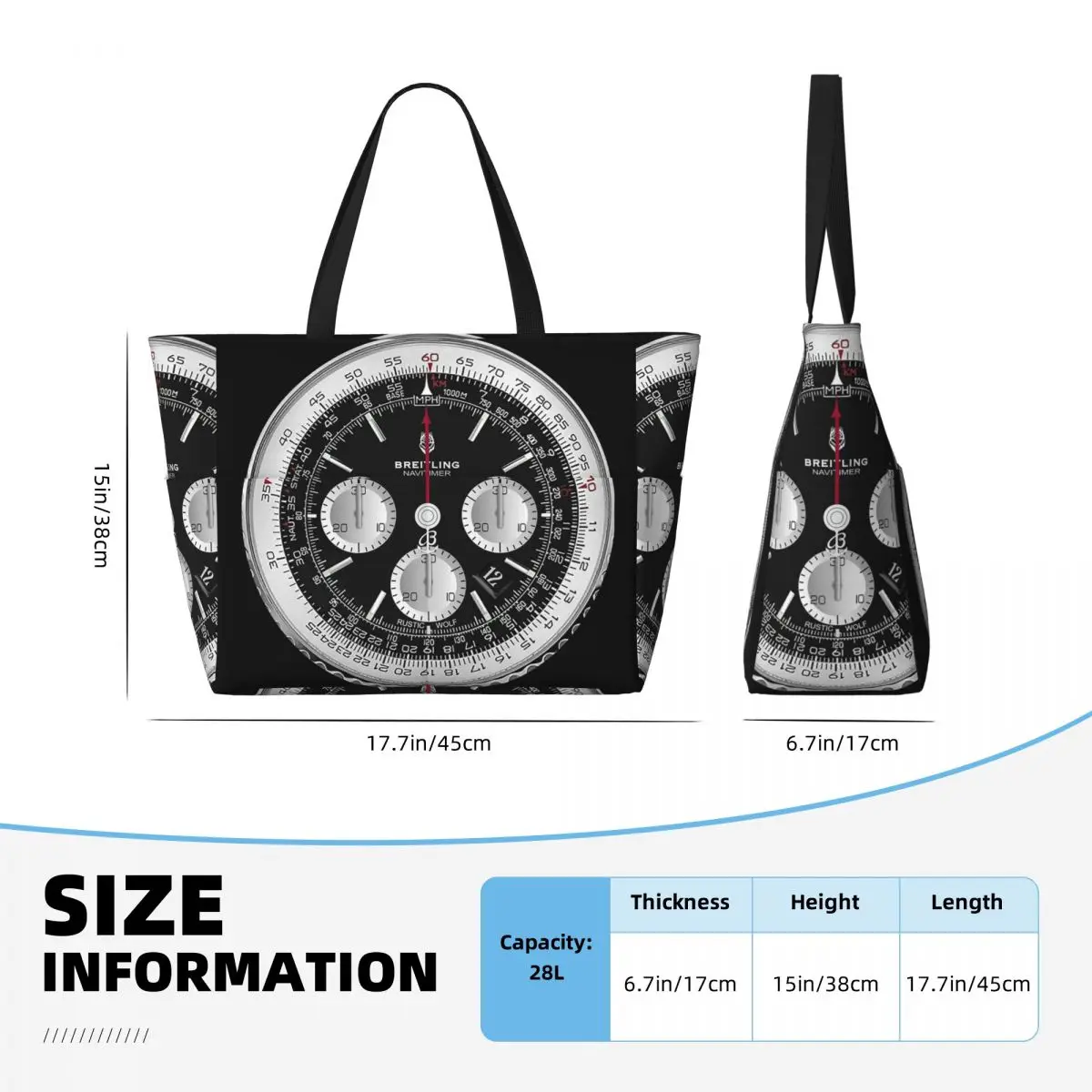Siyah Lüks Saat Yüzü Plaj Çant - Luxury Yoga Bags incelemesi ve fiyatı